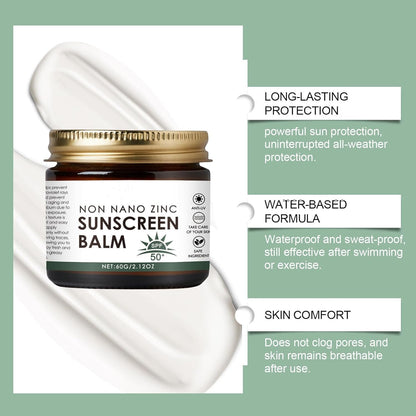 Beef Tallow Sunscreen - Beef Tallow and Zinc Sun Balm, Grass Fed Beef Tallow with SPF 50, Non-Nano Zinc Oxide Sunscreen, Natural Sunscreen Tallow Moisturizer for All Type Skin (2PC)