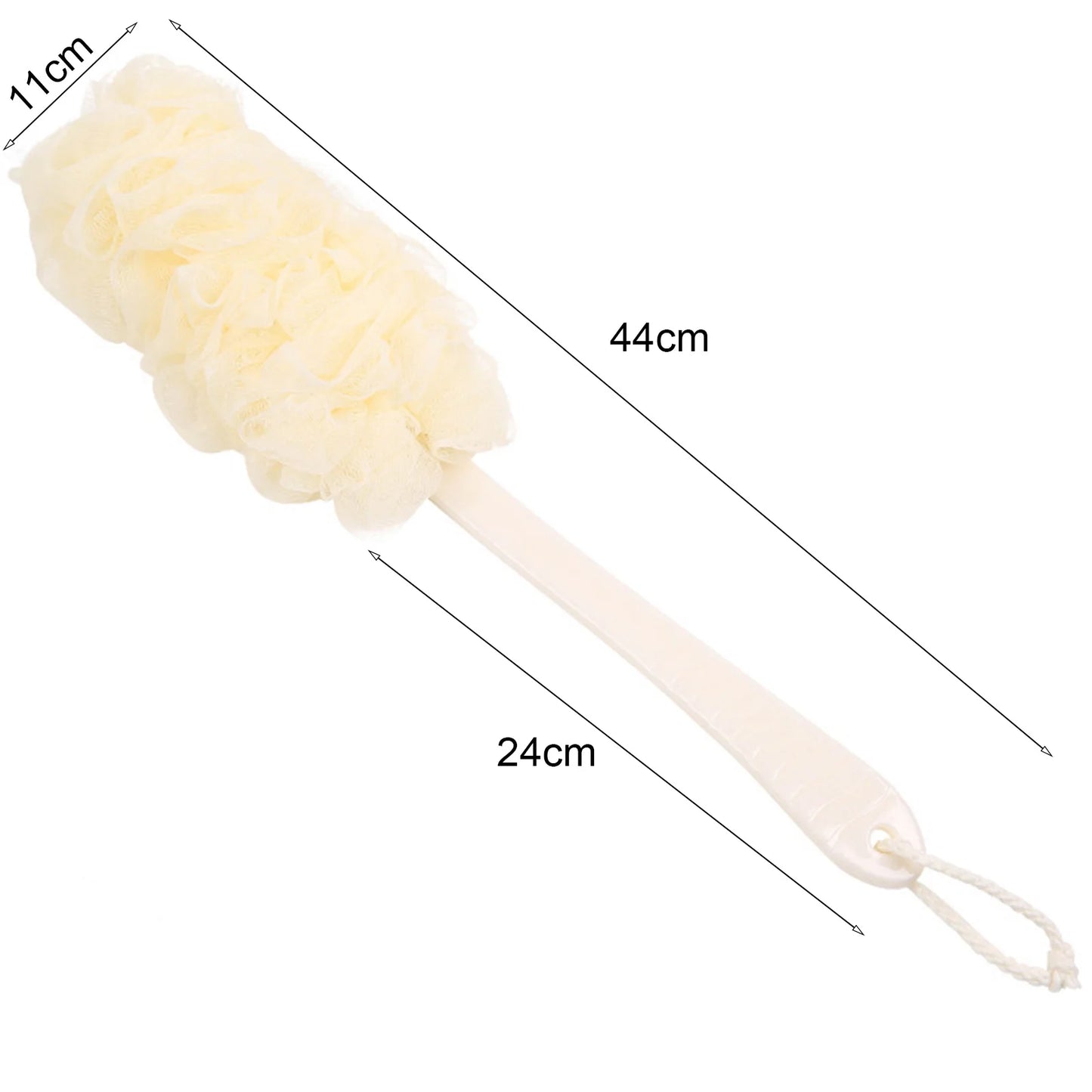 Back Scrubber for Shower, Long Handle Back Loofah Shower Brush, Soft Nylon Mesh Back Cleaner Washer, Bath Brush for Women Men, Exfoliating Body Scrubber for Elderly