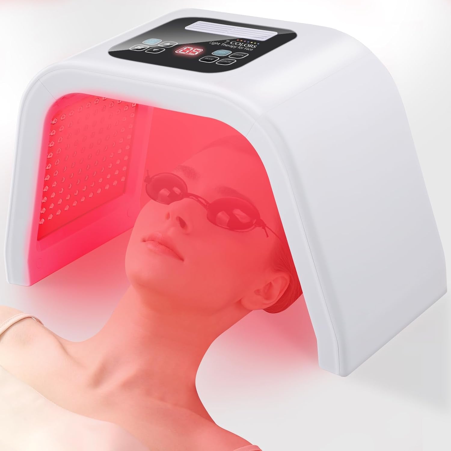 Best Red Light Devices, 7 Color Red Light Machine for Face and Neck, LED Facial Skin Care Beauty Tool at Home