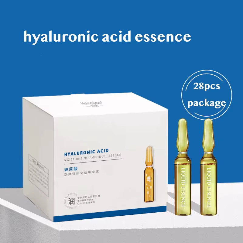 28 Bottles Fullerene Hyaluronic Acid Ampoule Face Serum Shrink Pores Anti-Ance Nicotinamide Whitening Moisturizing Wrinkle