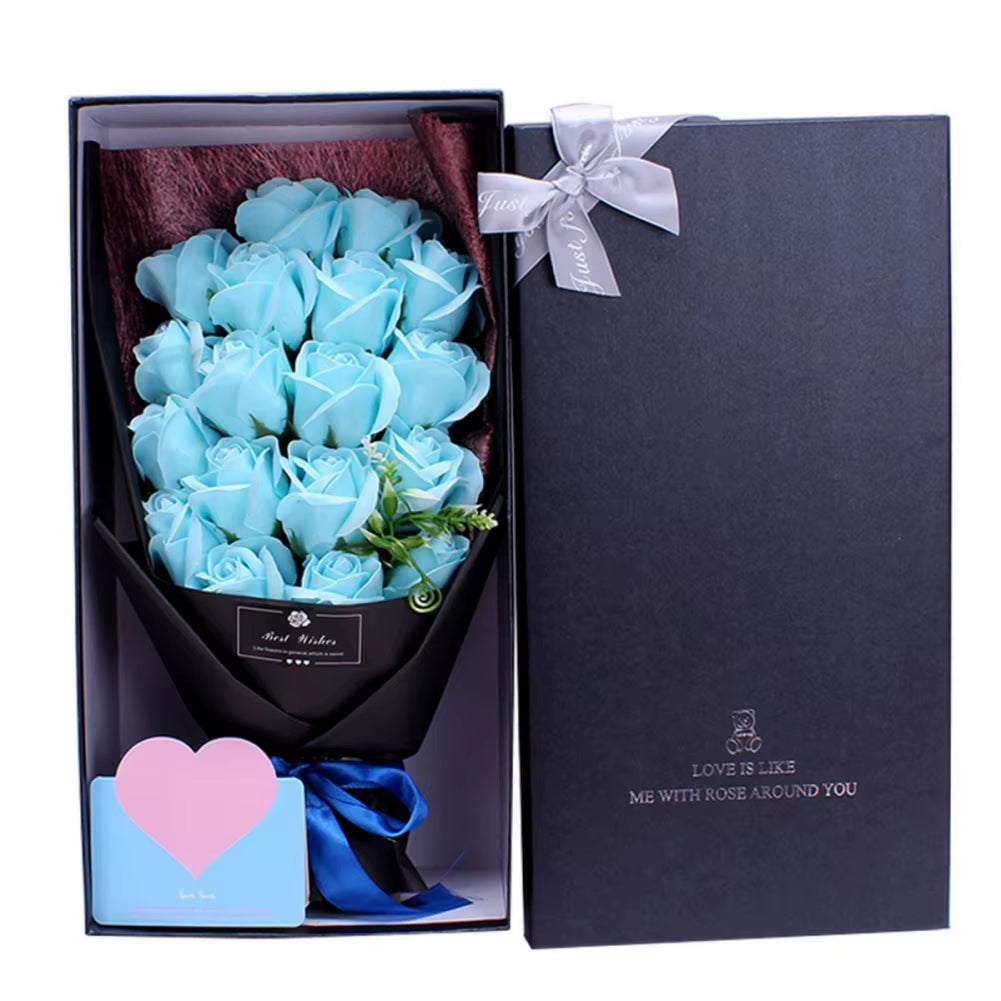 18Pcs/Box Soap Flower Bouquet Beautiful Flora Scented Bath Soap Flower in Gift Box for Anniversary Valentine'S Day Mother Day