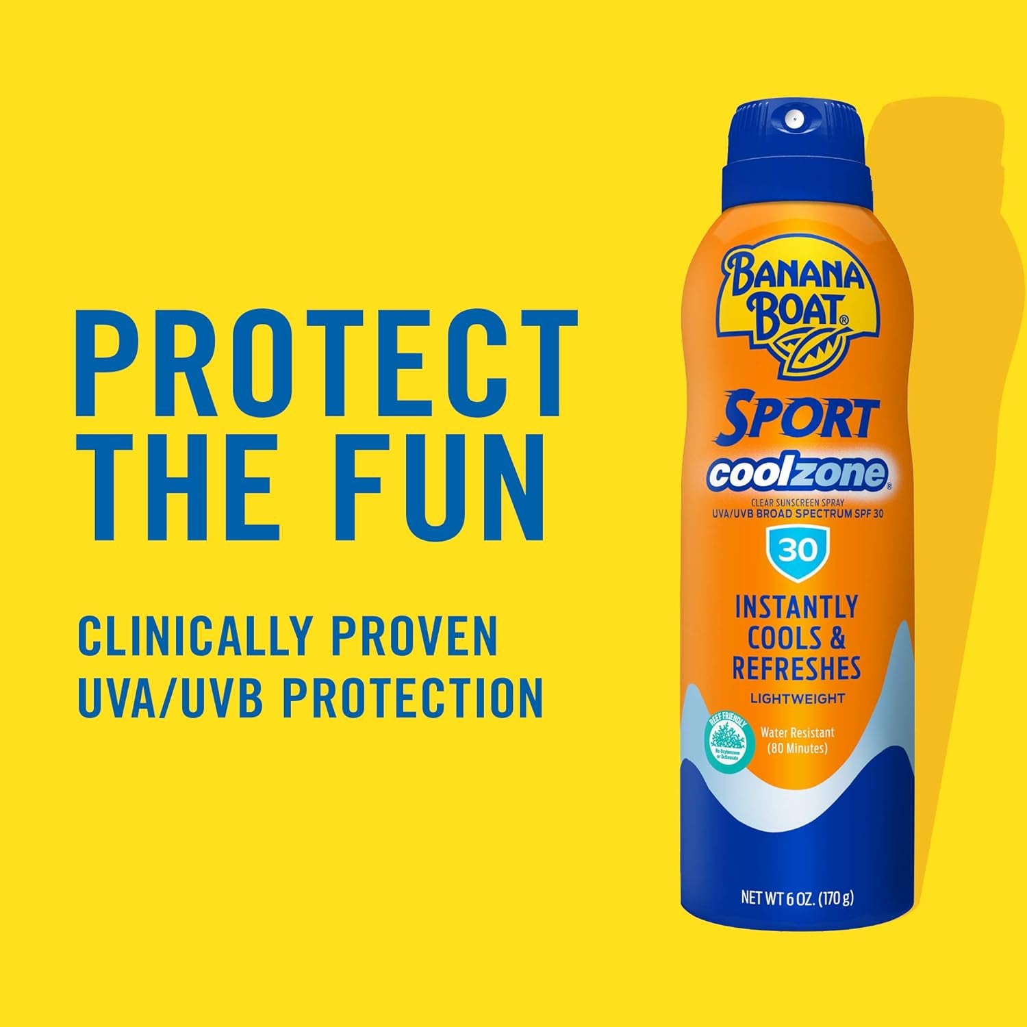 Sport Cool Zone SPF 30 Sunscreen Spray Twin Pack | Sport Sunscreen Spray SPF 30, Clear Sunscreen Spray,  Sunscreen Spray SPF 30, Oxybenzone Free Sunscreen Pack, 6Oz Each